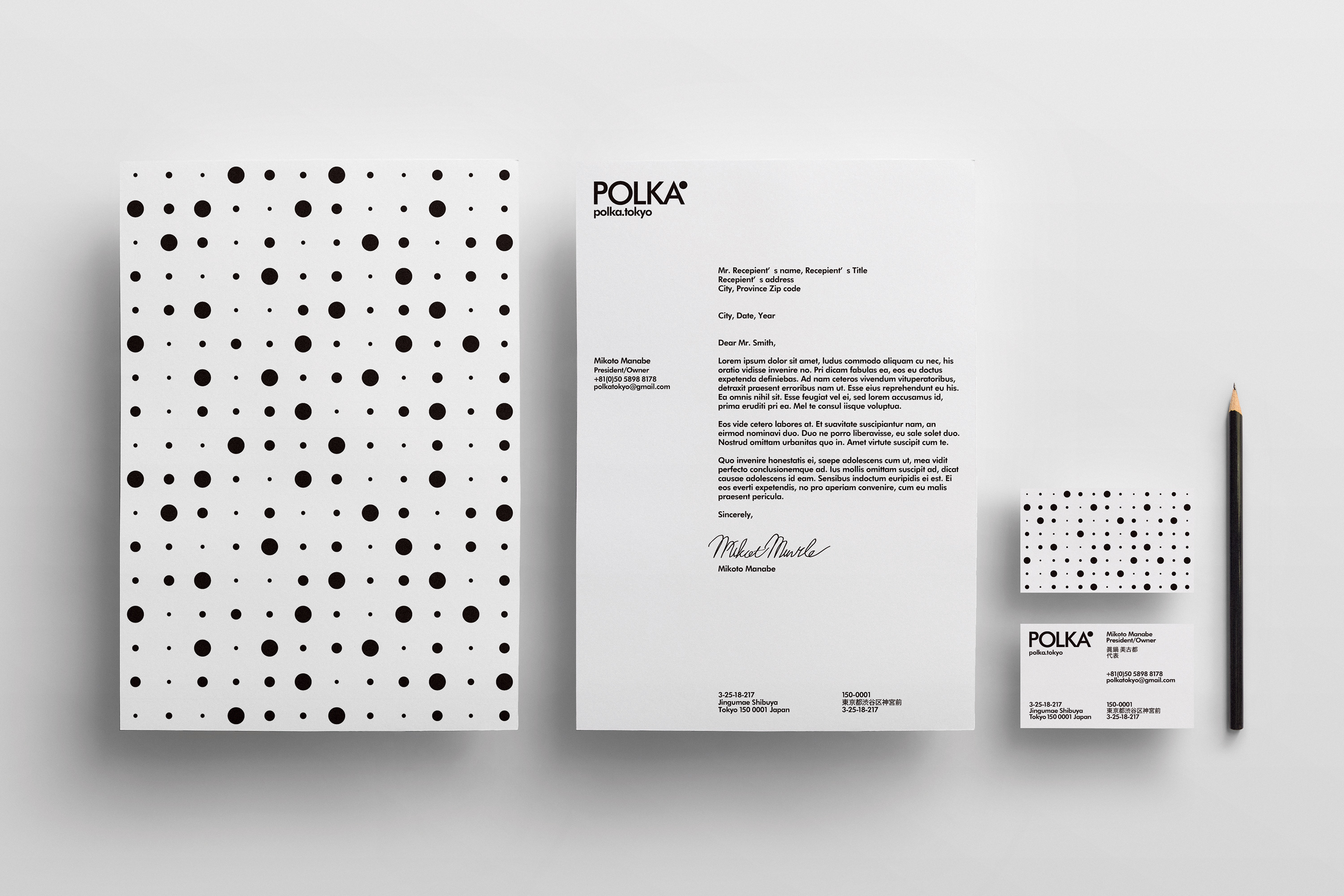 polka branding minimal design dots simple identity logo typography